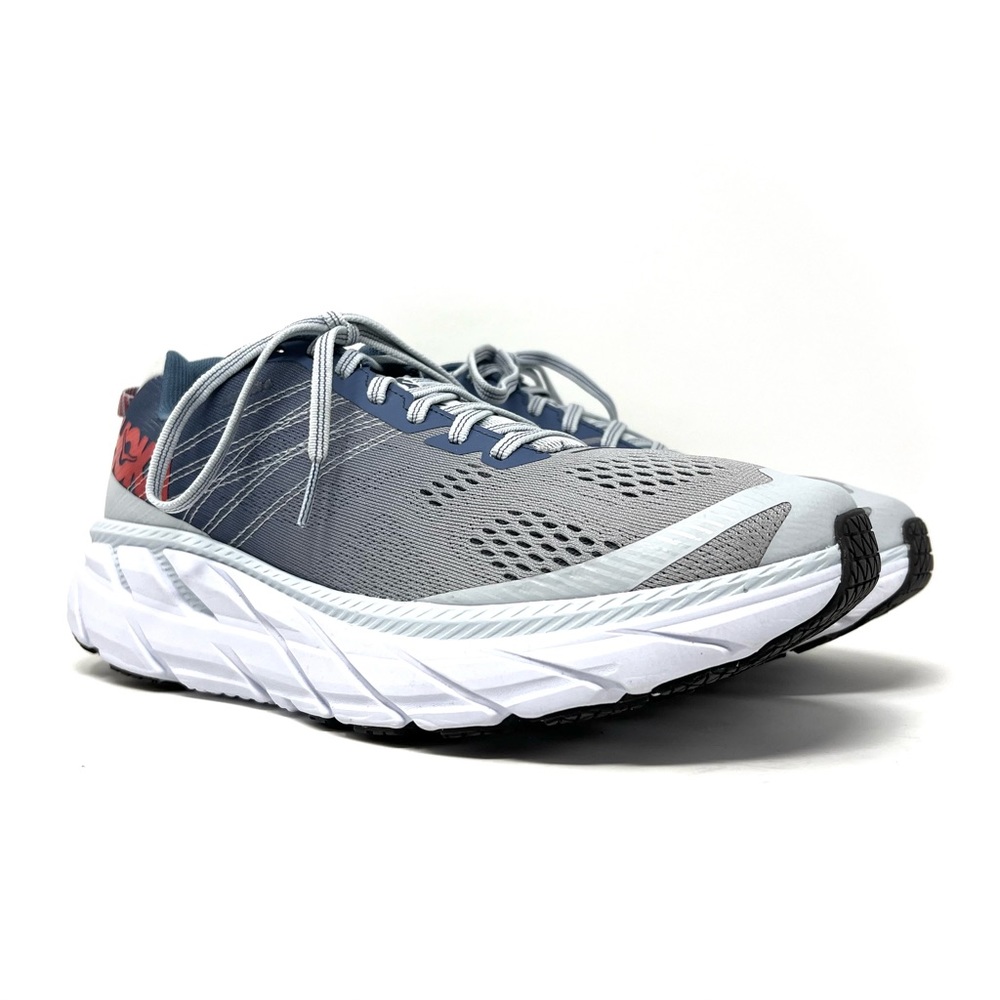 Hoka One One Clifton 6 Blue Gray Lace Up Walking Running Sneakers Size 10.5
